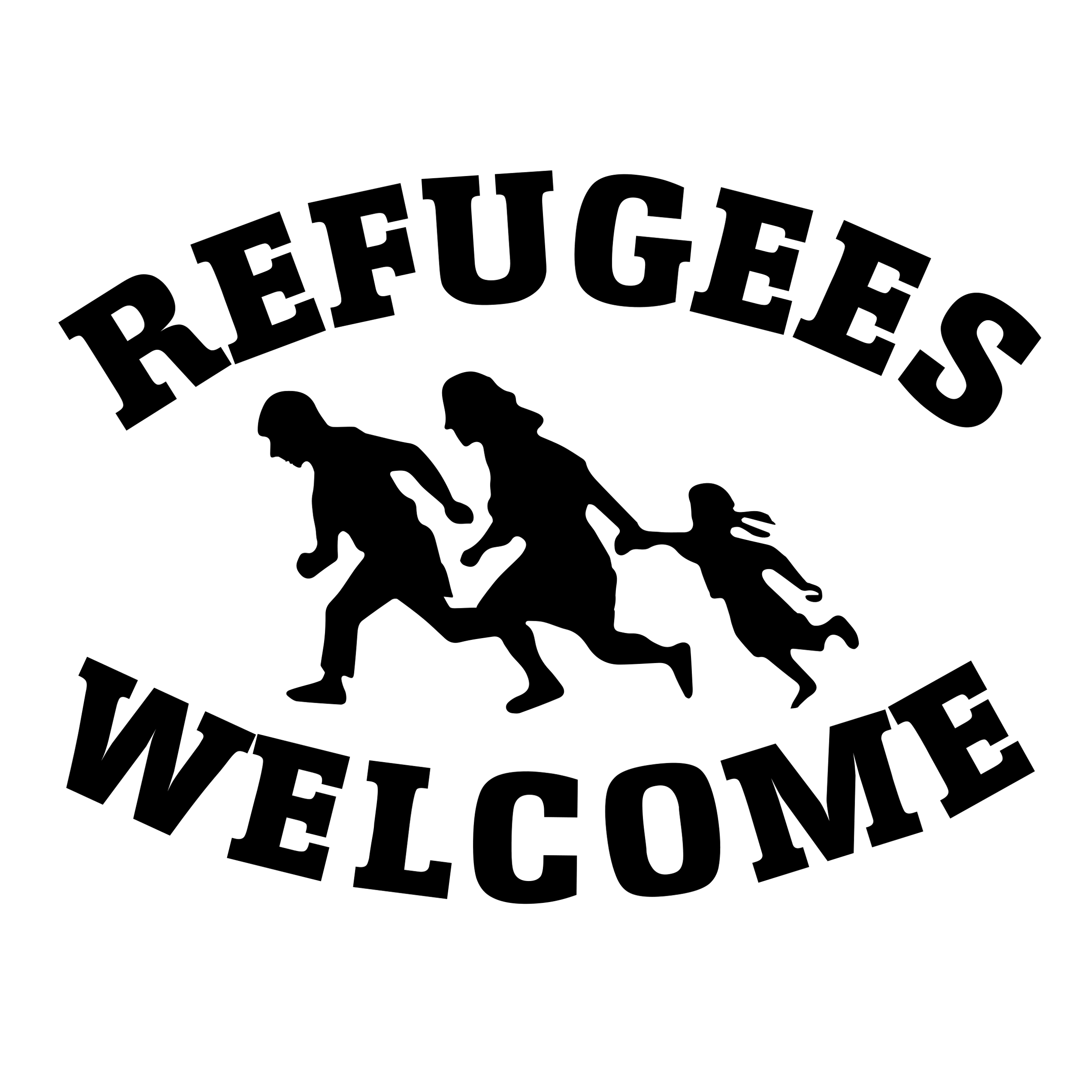 Refugees Welcome - Button (white)